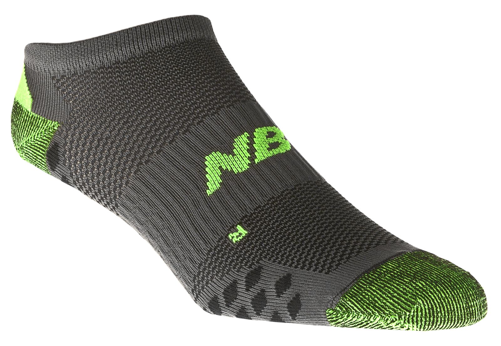 No Show Minimus (1 pair), Grey with Lime Green