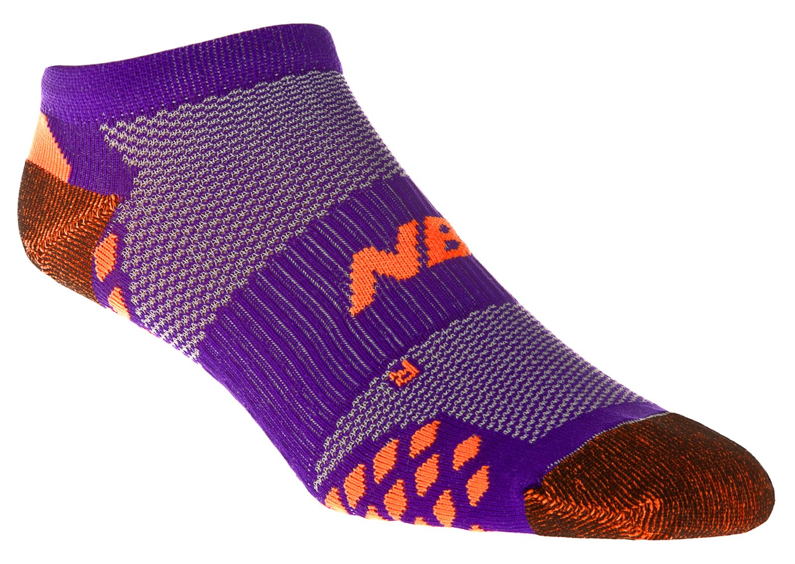 No Show Minimus (1 pair), Purple with Orange