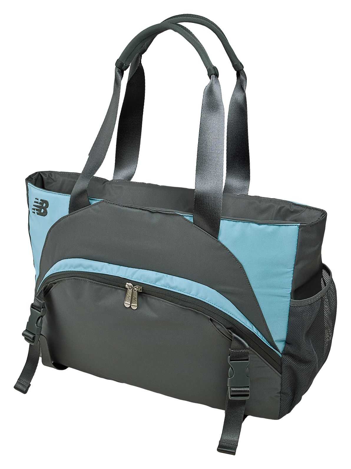 Wellness Tote, Grey with Blue