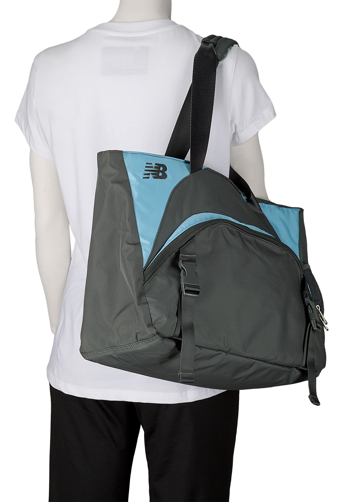 Wellness Tote, Grey with Blue