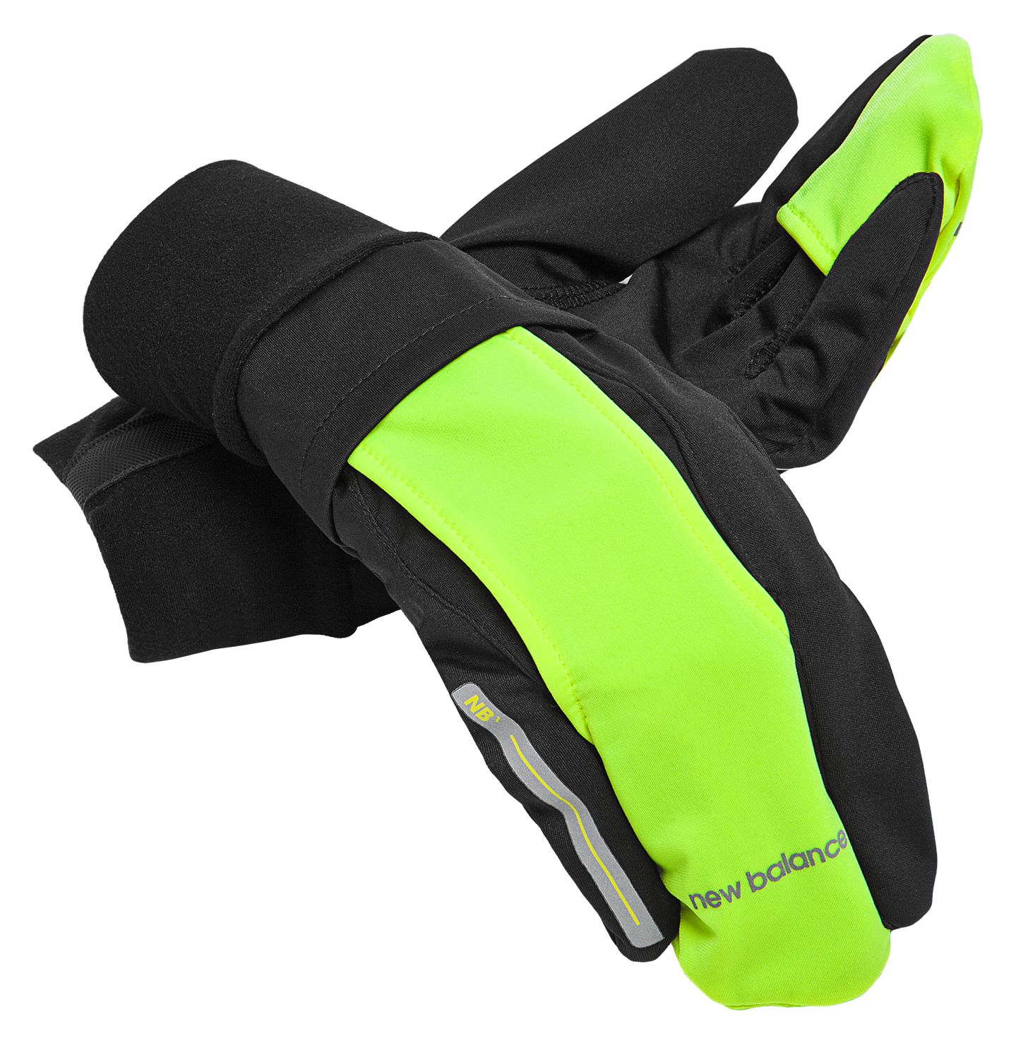 Wind Blocker Glove, Black with Yellow