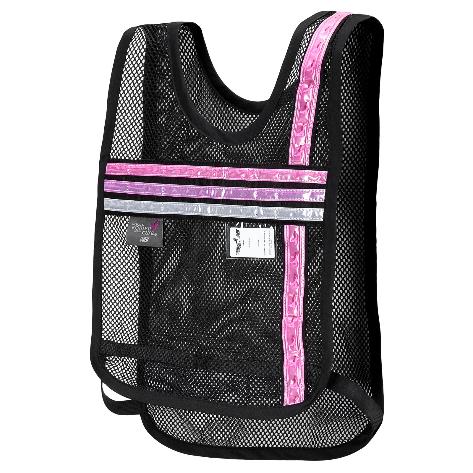 Komen Reflective Vest, Black with Pink