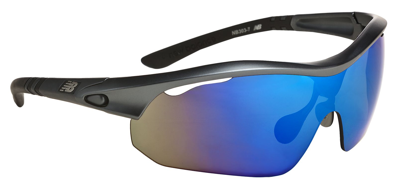 Interchangeable Lens Sunglasses, Dark Grey with Blue