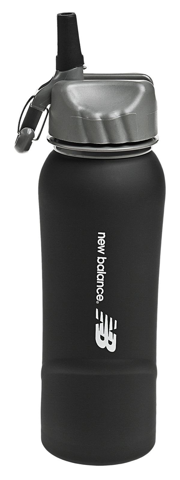 Steel Flip Straw Bottle 700 ML, Black with Grey