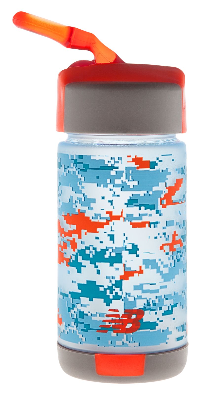 Kids Tritan 320ml bottle, Clear with Light Blue & Orange