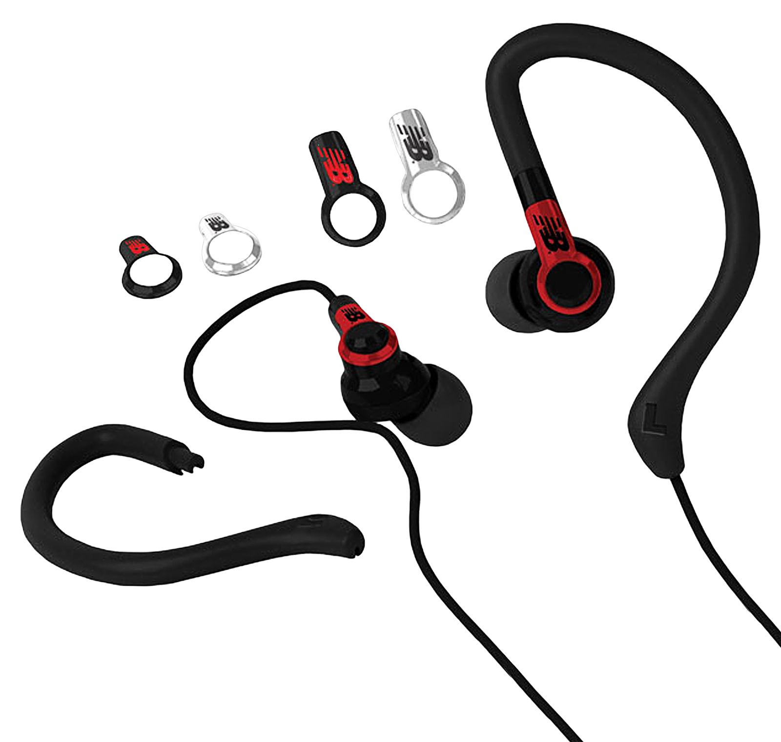 2-in-1 Sport Earbuds with Removable Earhooks, Black