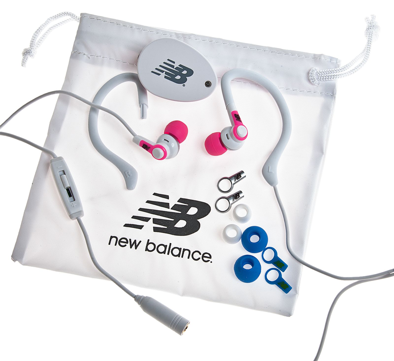 2-in-1 Sport Earbuds with Removable Earhooks, White