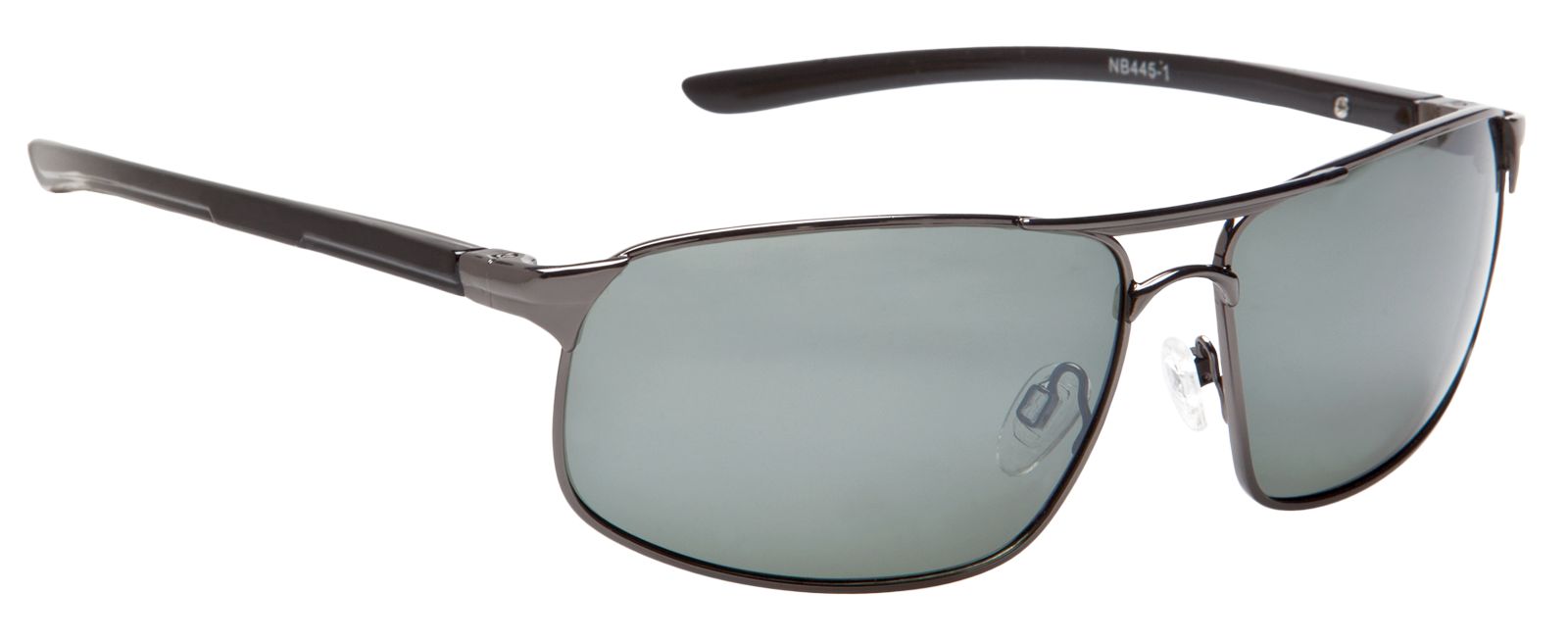 Sunglasses with Polarized Lenses, Gunmetal with Black & Silver