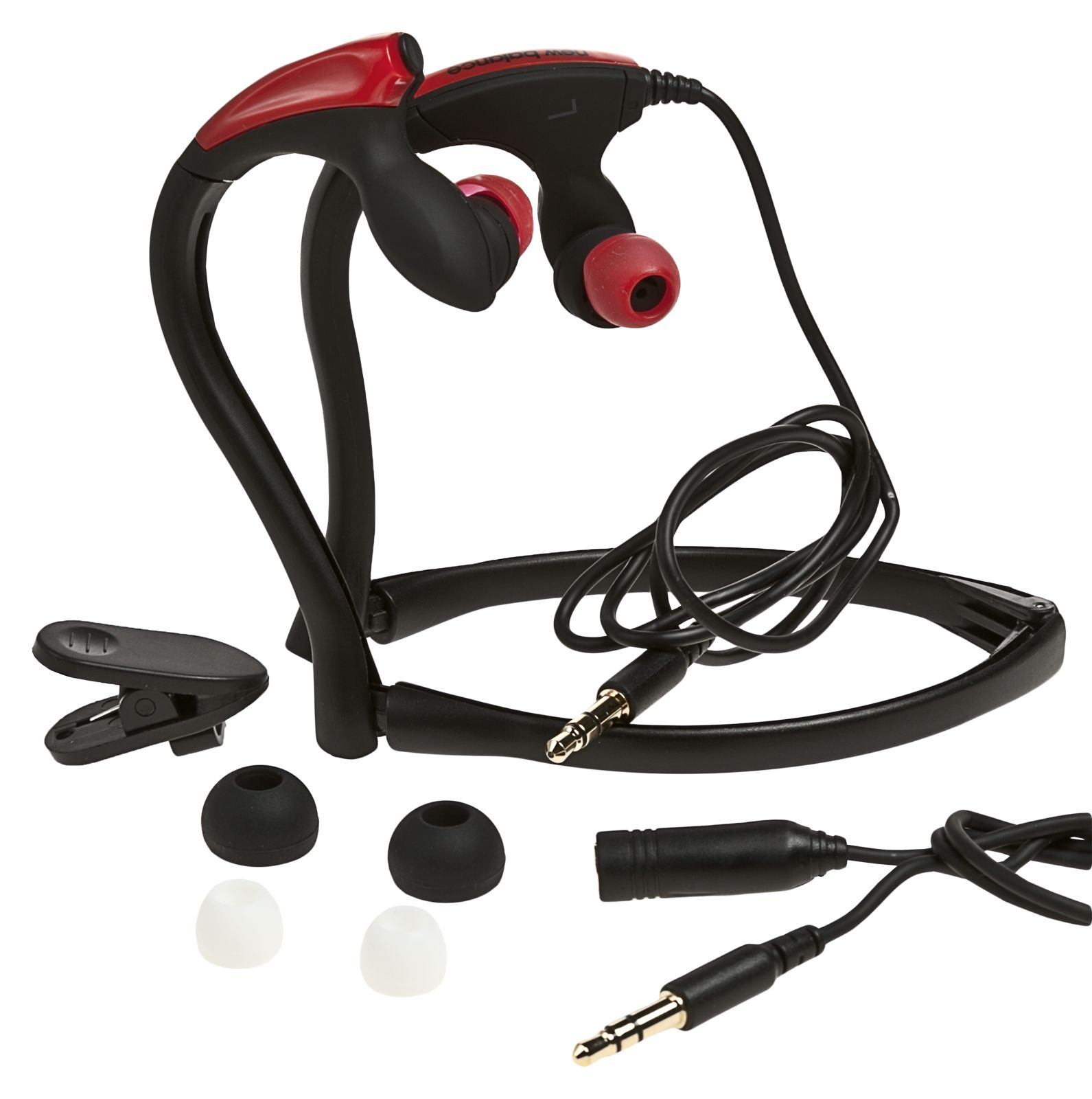 Foldable Behind The Neck Sport Earbuds, Black