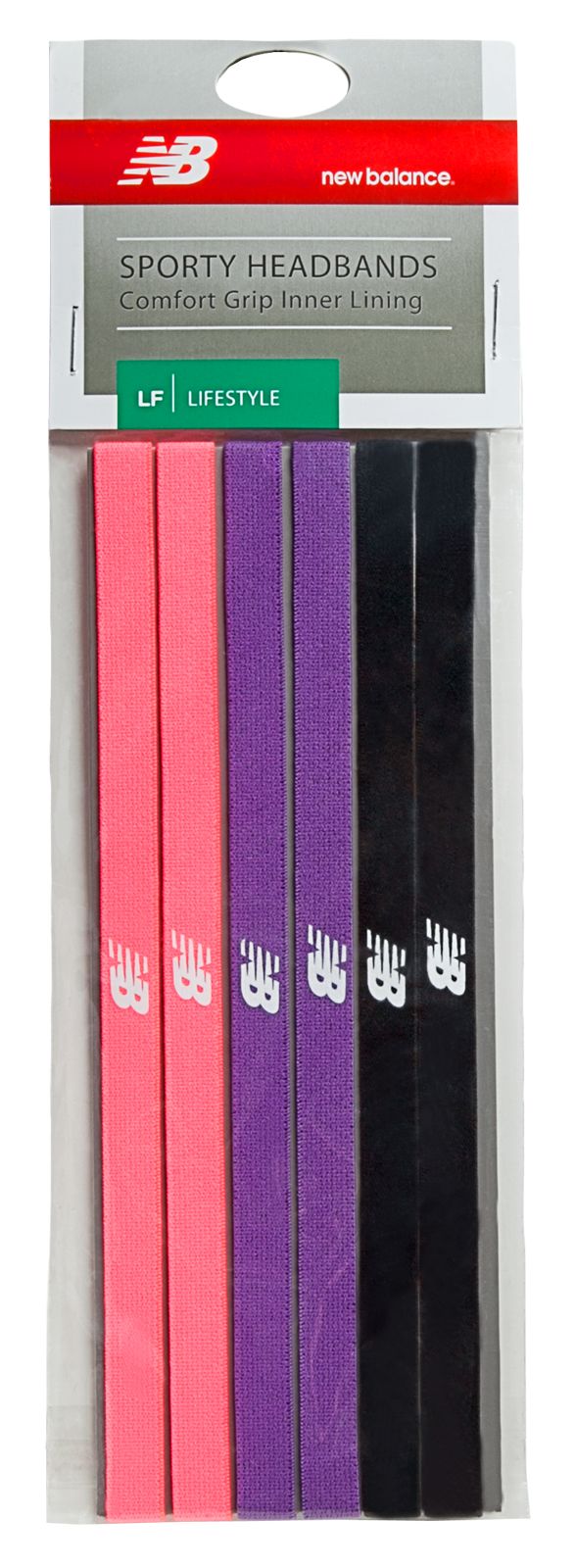 Sporty Headbands (6 Pack), Pink with Purple &amp; Black