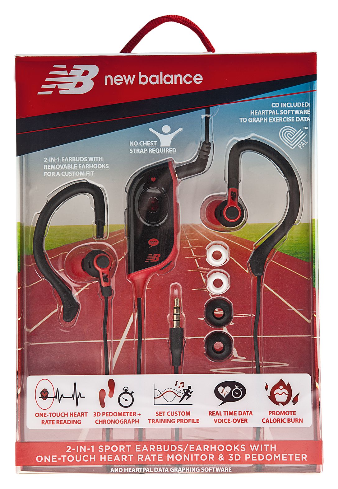 2-in-1 Sport Earbuds/Earhooks, Black