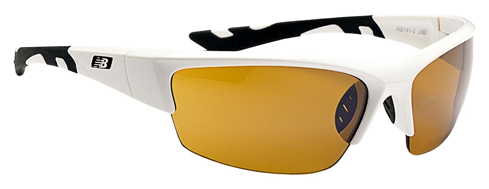 Lightweight Impact Sunglasses, White with Black