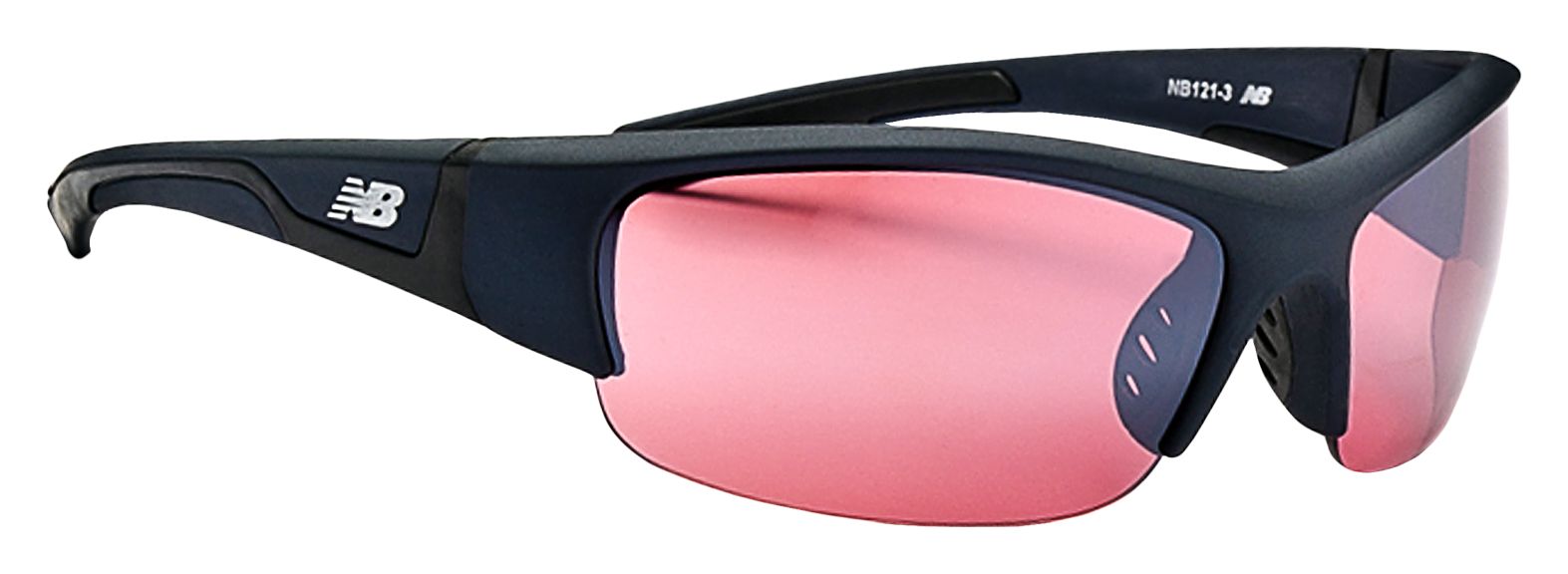 Lightweight Impact Sunglasses, Black with Silver