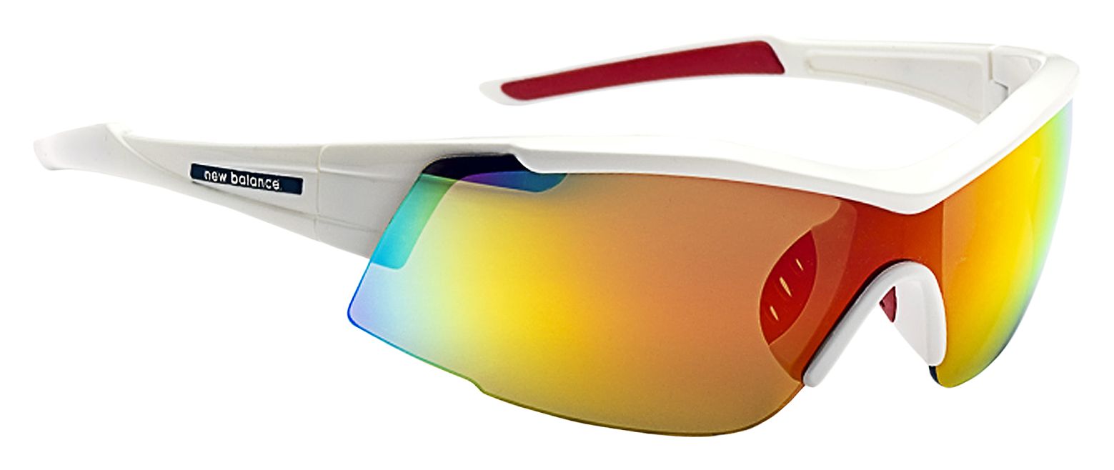 Lightweight Sunglasses, White with Red