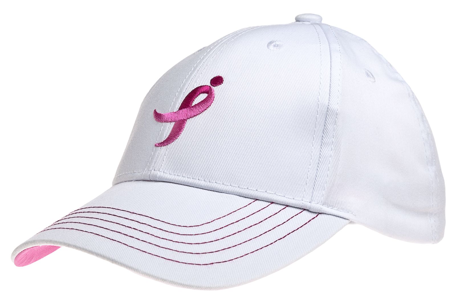 LUFTC Cotton Hat, White with Pink