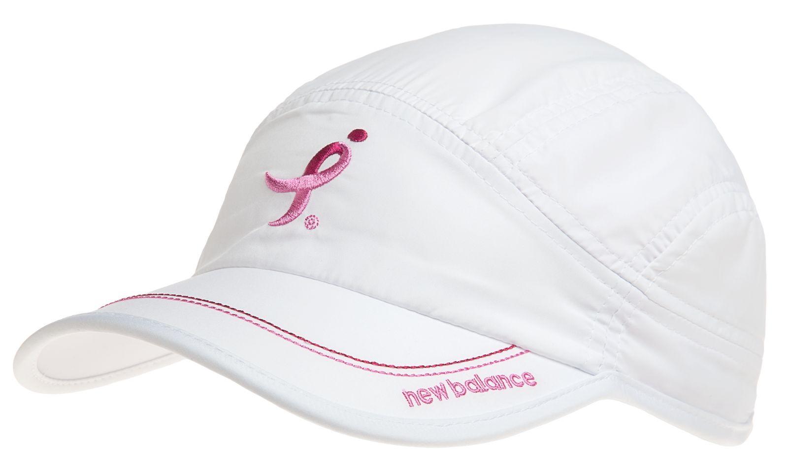 Lace Up for the Cure Cap, White with Pink