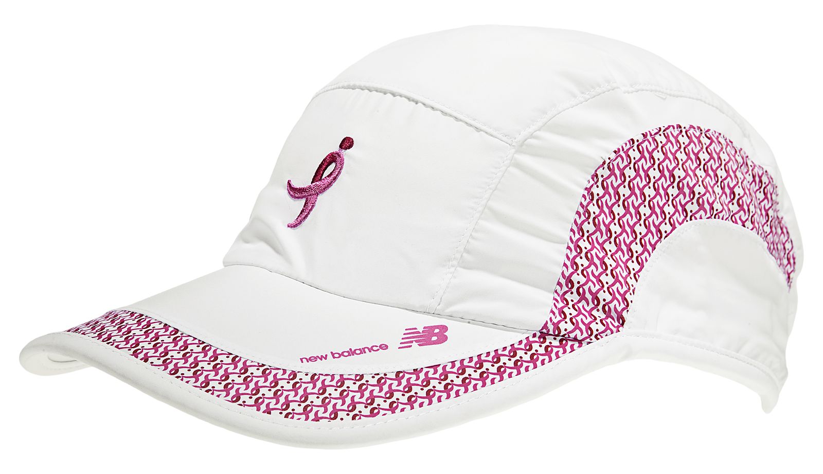 Lace Up for the Cure Performance Hat, White with Pink