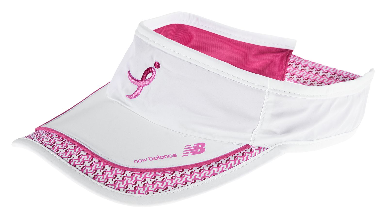 Lace Up for the Cure Visor, White with Pink