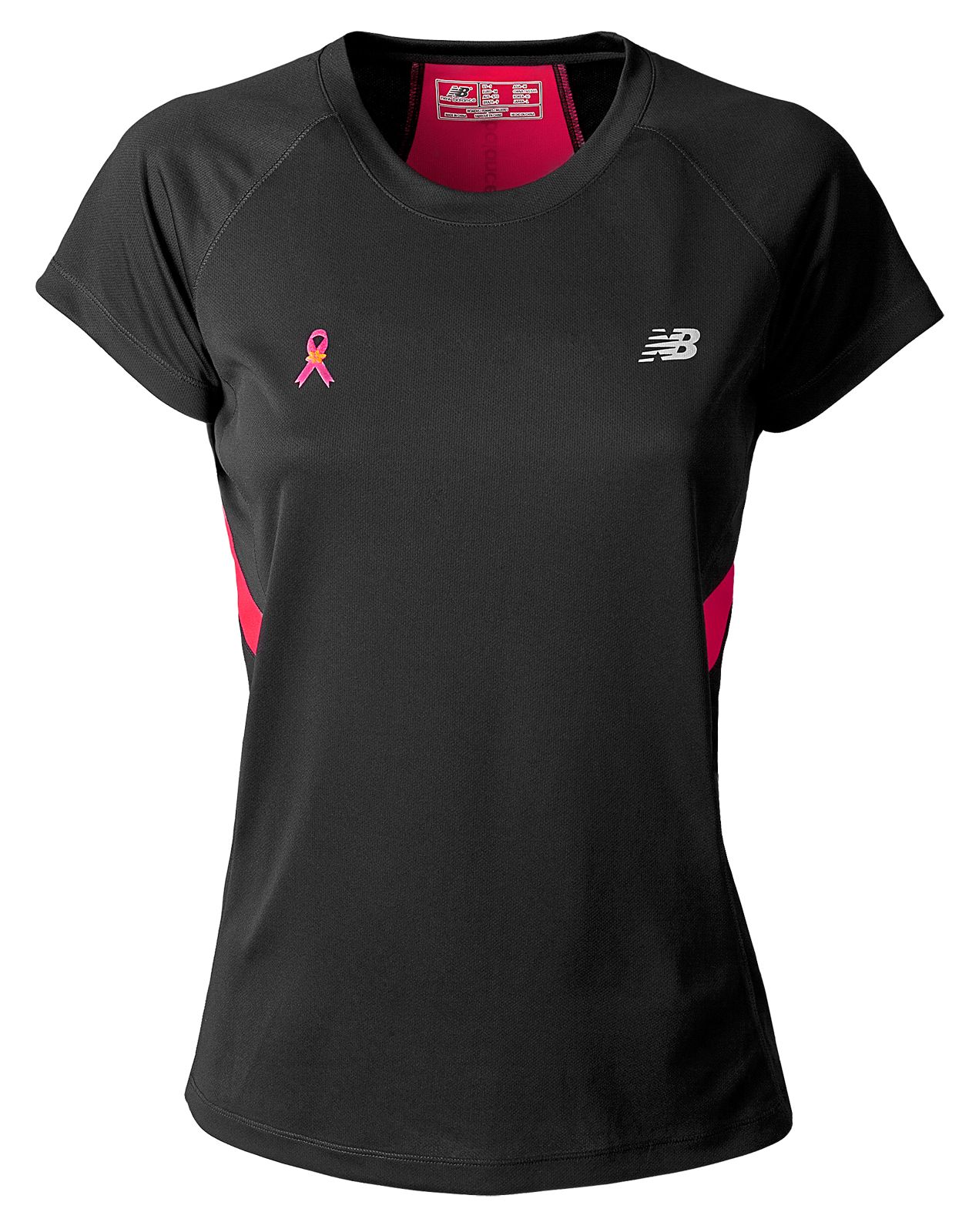 PR Tech Tee, Black with Virtual Pink