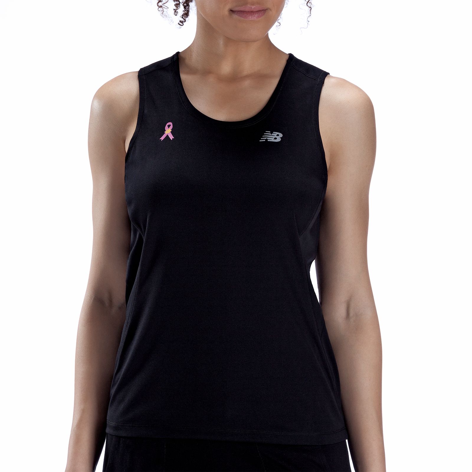 Pink Ribbon Tech Singlet, Black