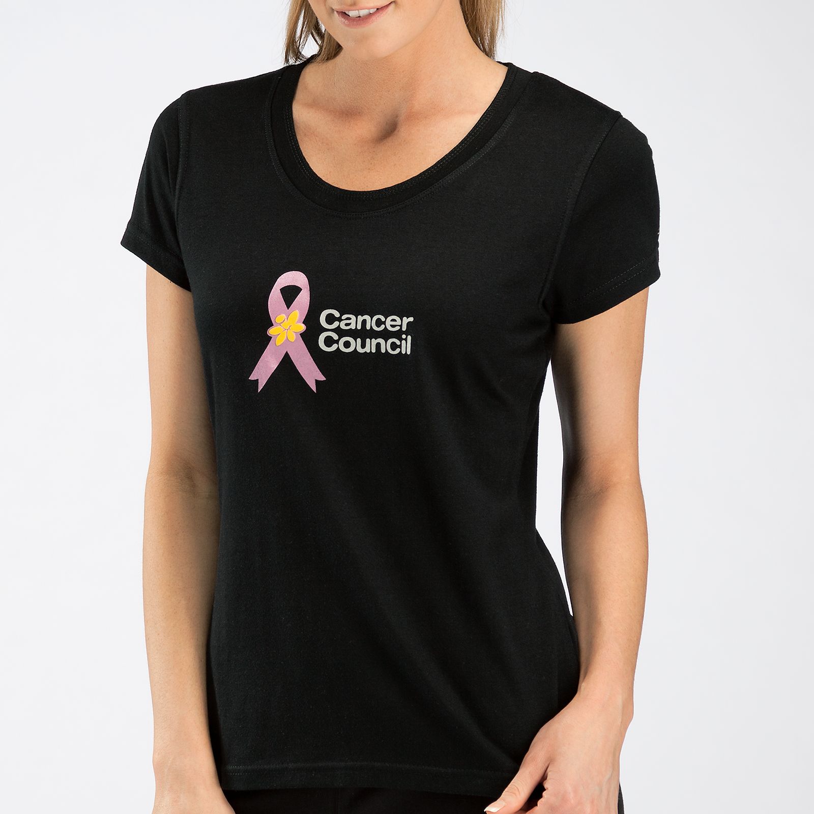 Pink Ribbon Tee, Black