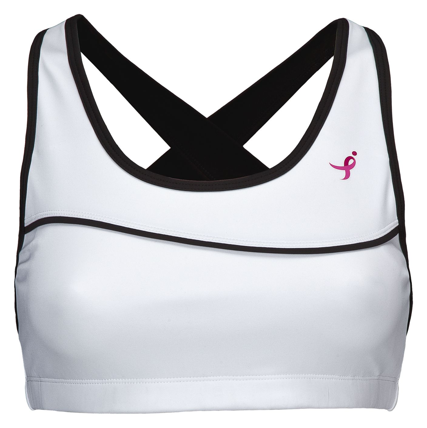 Komen Bra Top, White with Black