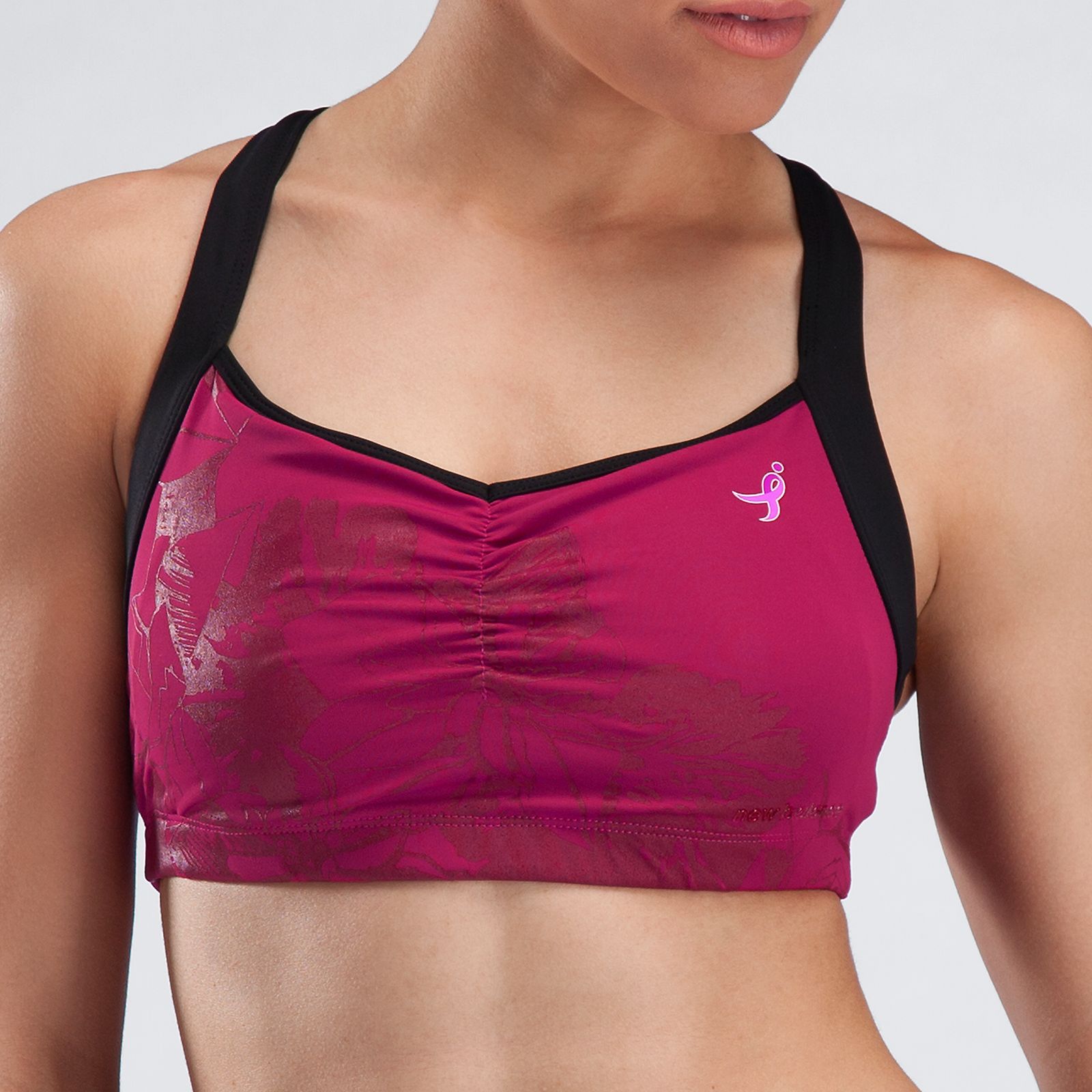 Sweetheart Bra Top, Sangria with Black