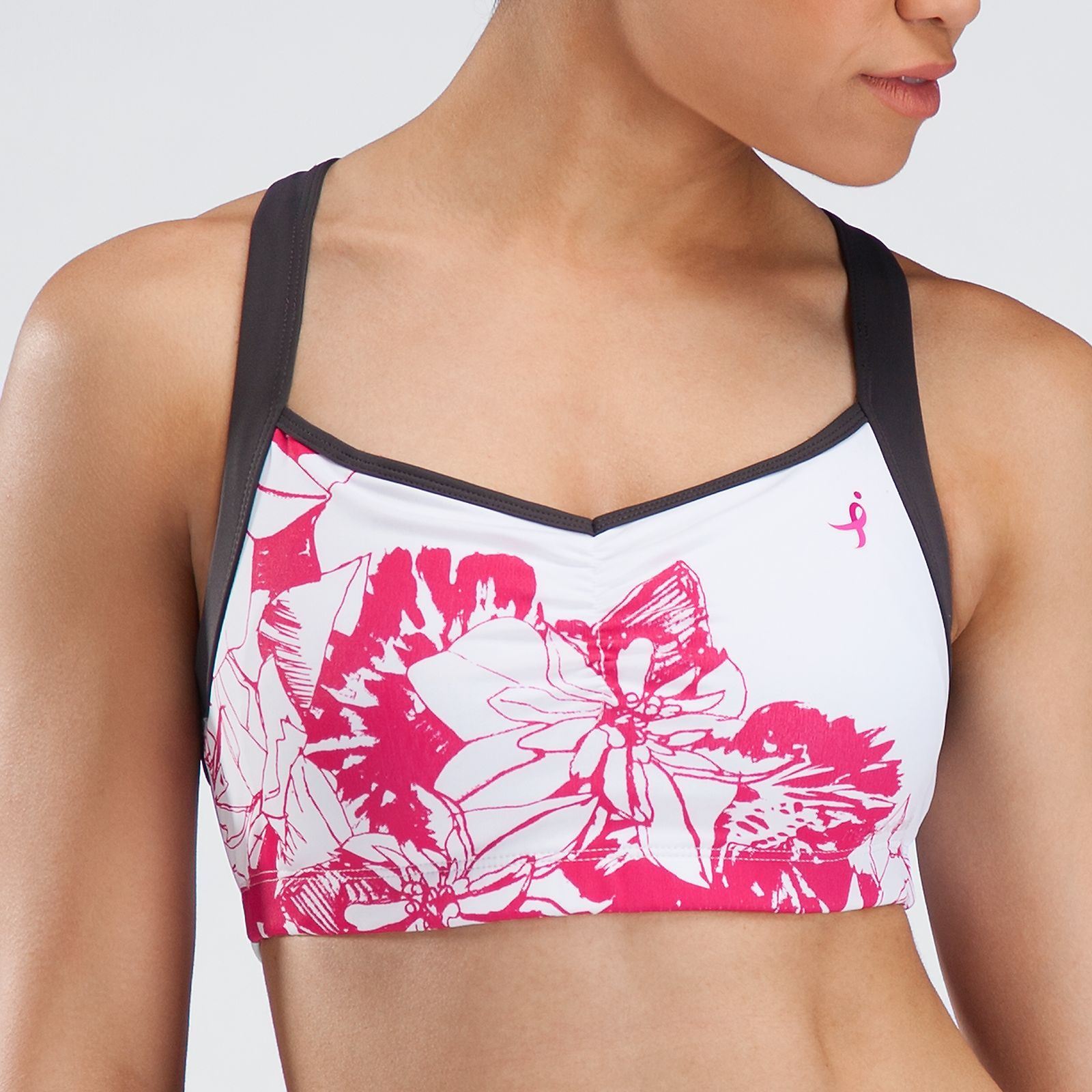 Sweetheart Bra Top, White with Magnet & Magenta