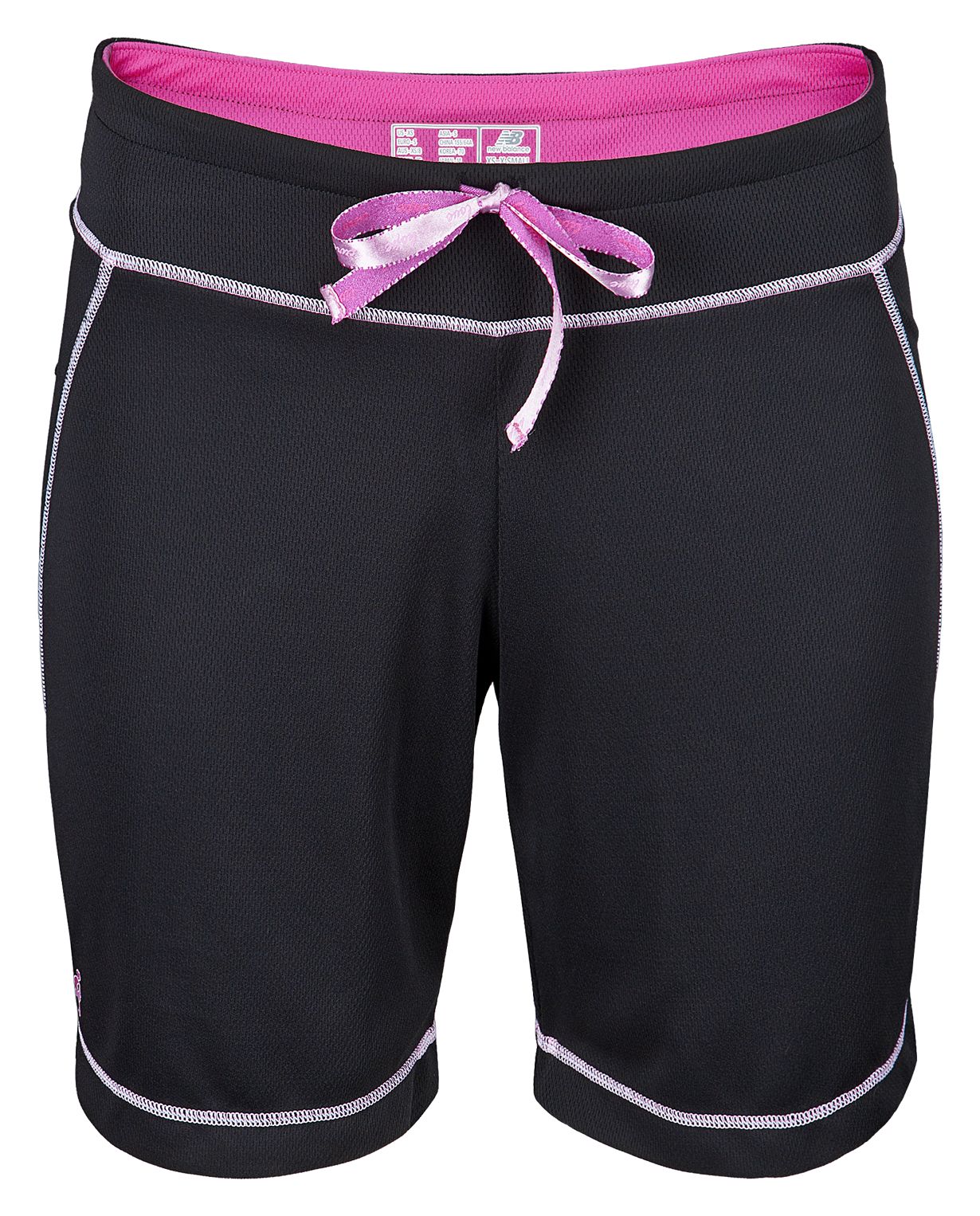 8 inch Stride Short, Black with Lilac