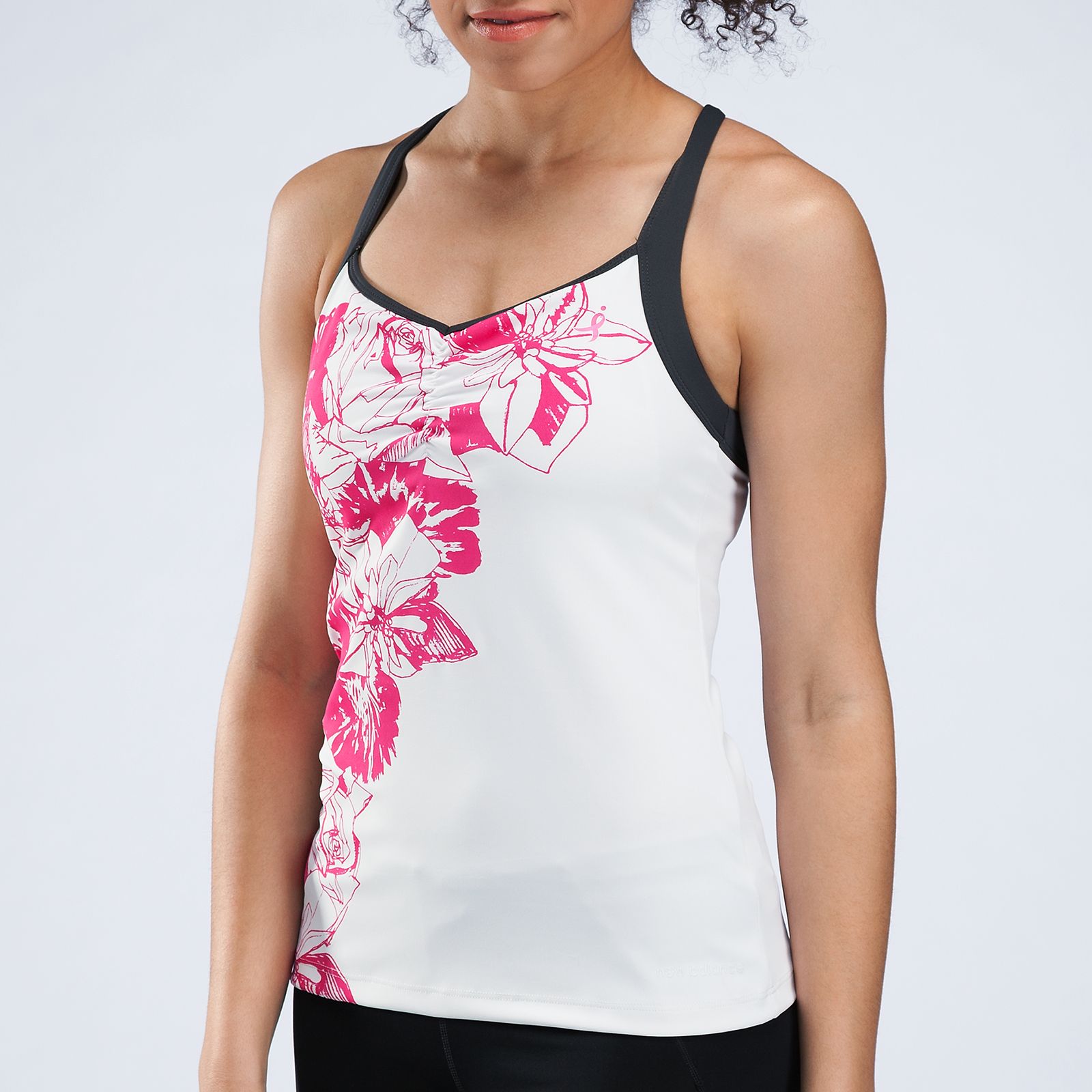 Sweetheart Long Bra Top, White with Magnet & Magenta