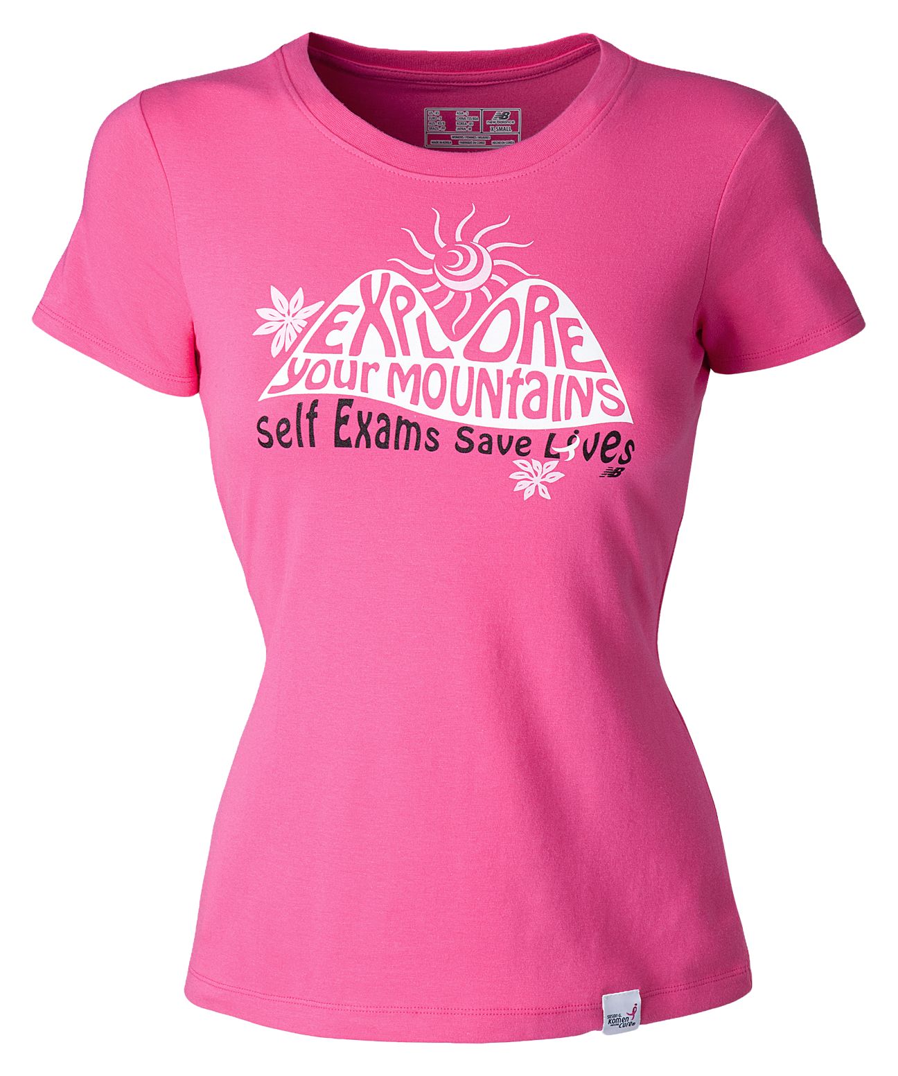 Explore Tee, Magenta with White
