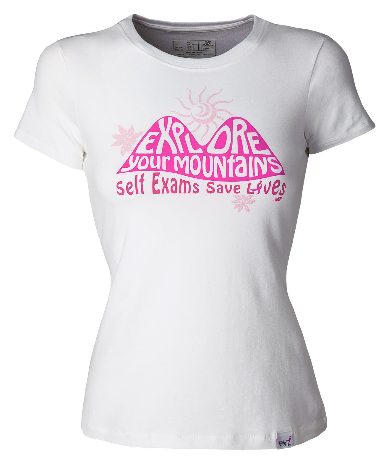 Explore Tee, White with Magenta