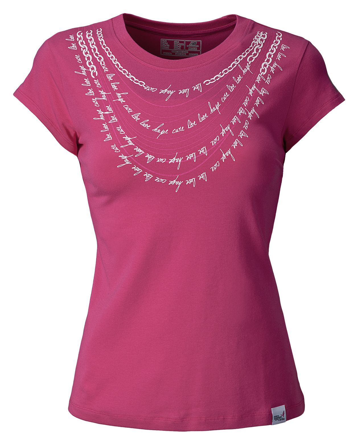 "Live, Love, Hope, Cure" Tee, Magenta with Lilac