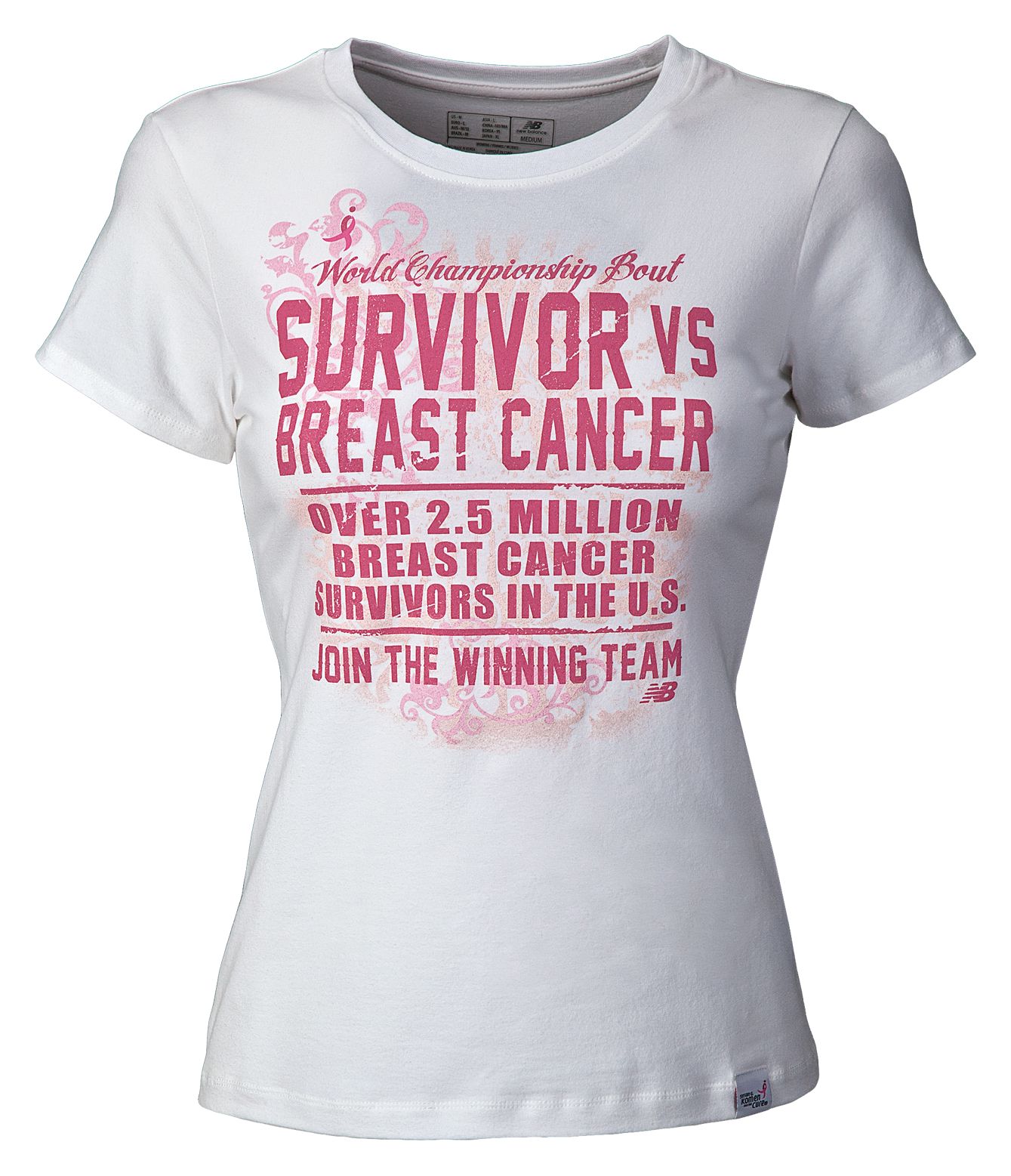 Survivor Tee, White with Magenta