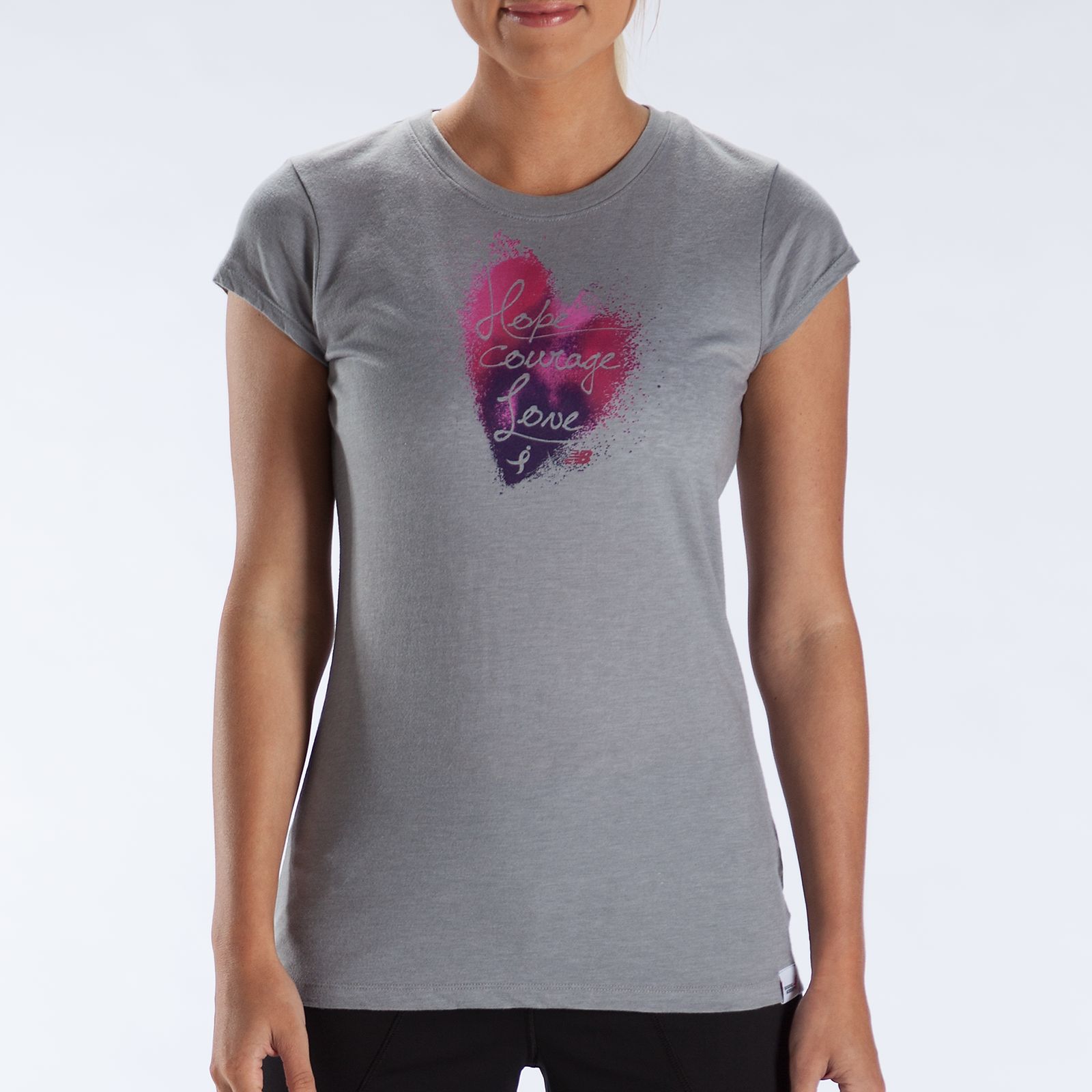 LU Heart Tee, Athletic Grey