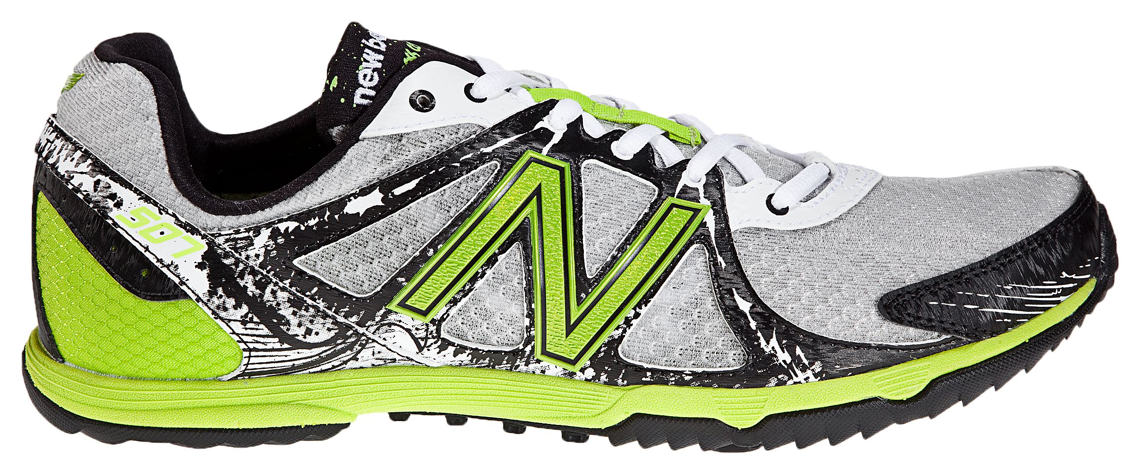 New Balance 507, White with Lime Green & Black