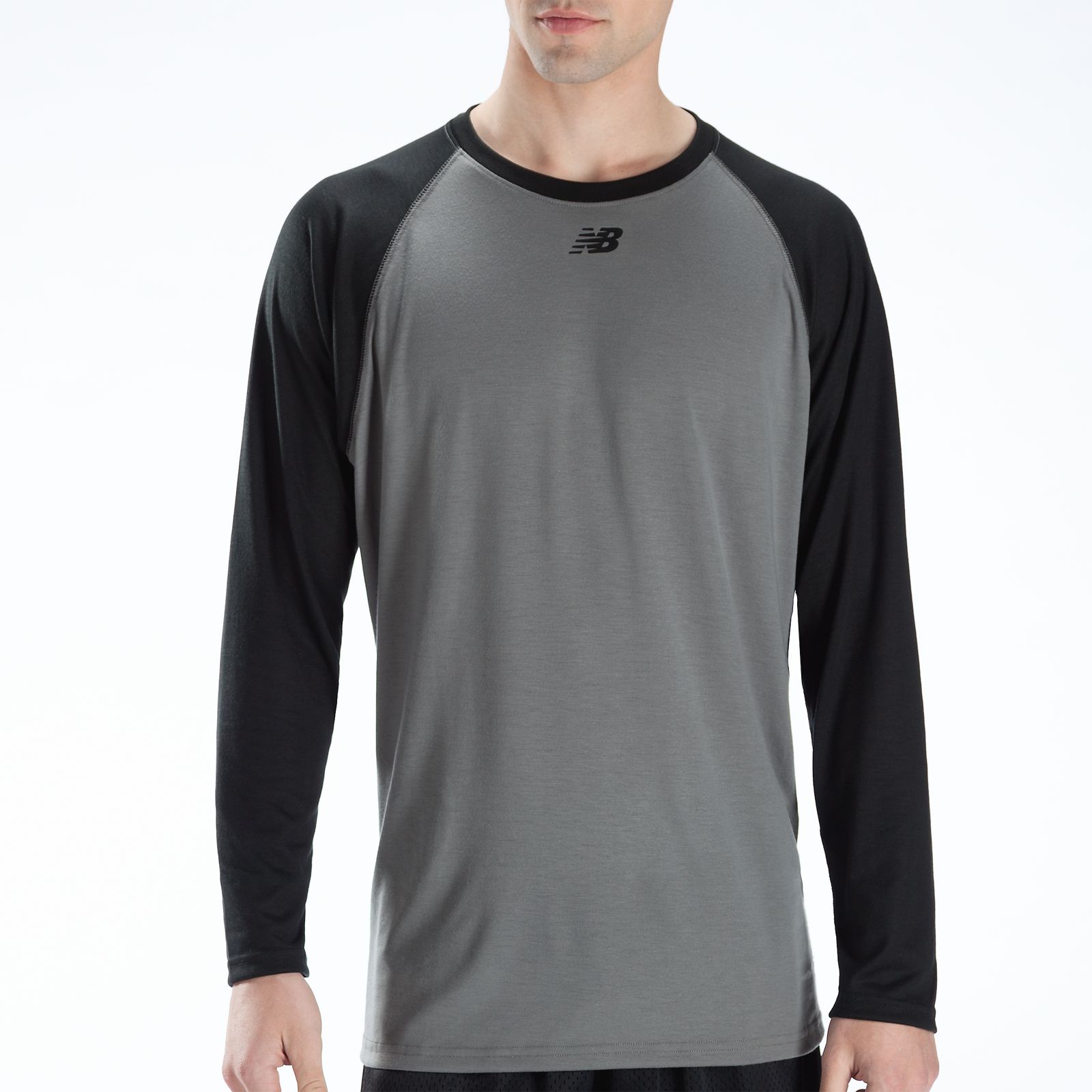 Raglan Tech Tee, Team Black with Grey