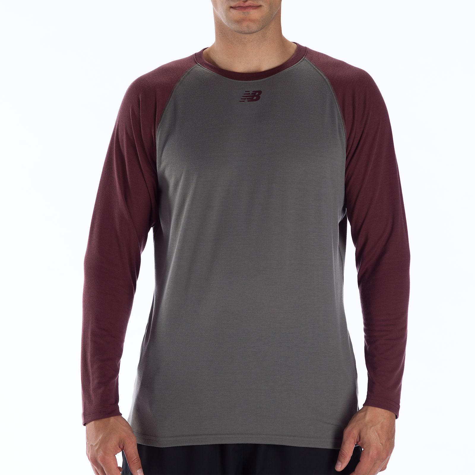 Raglan Tech Tee, Team Maroon with Grey