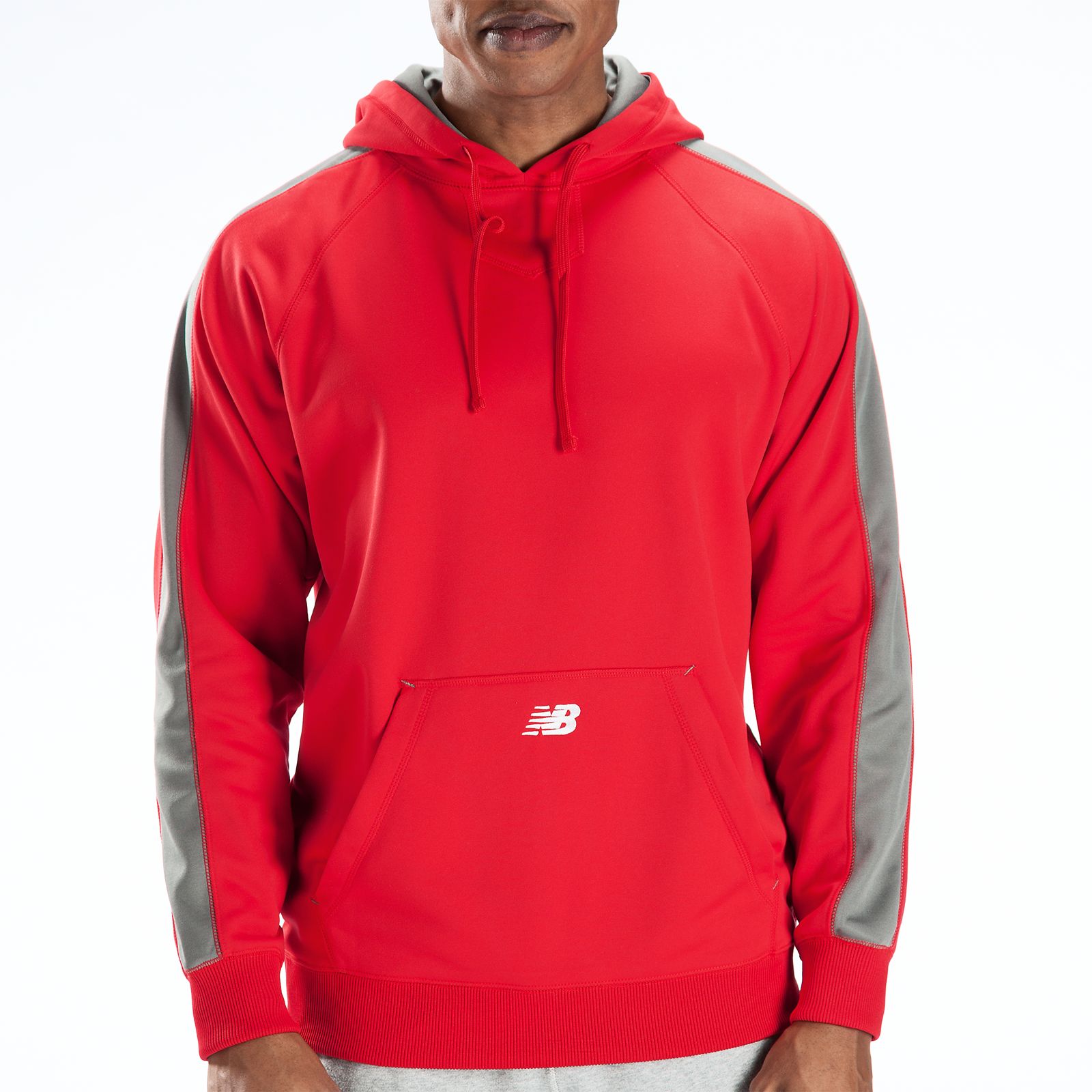 Performance Fleece Hoodie, Team Red with Athletic Grey
