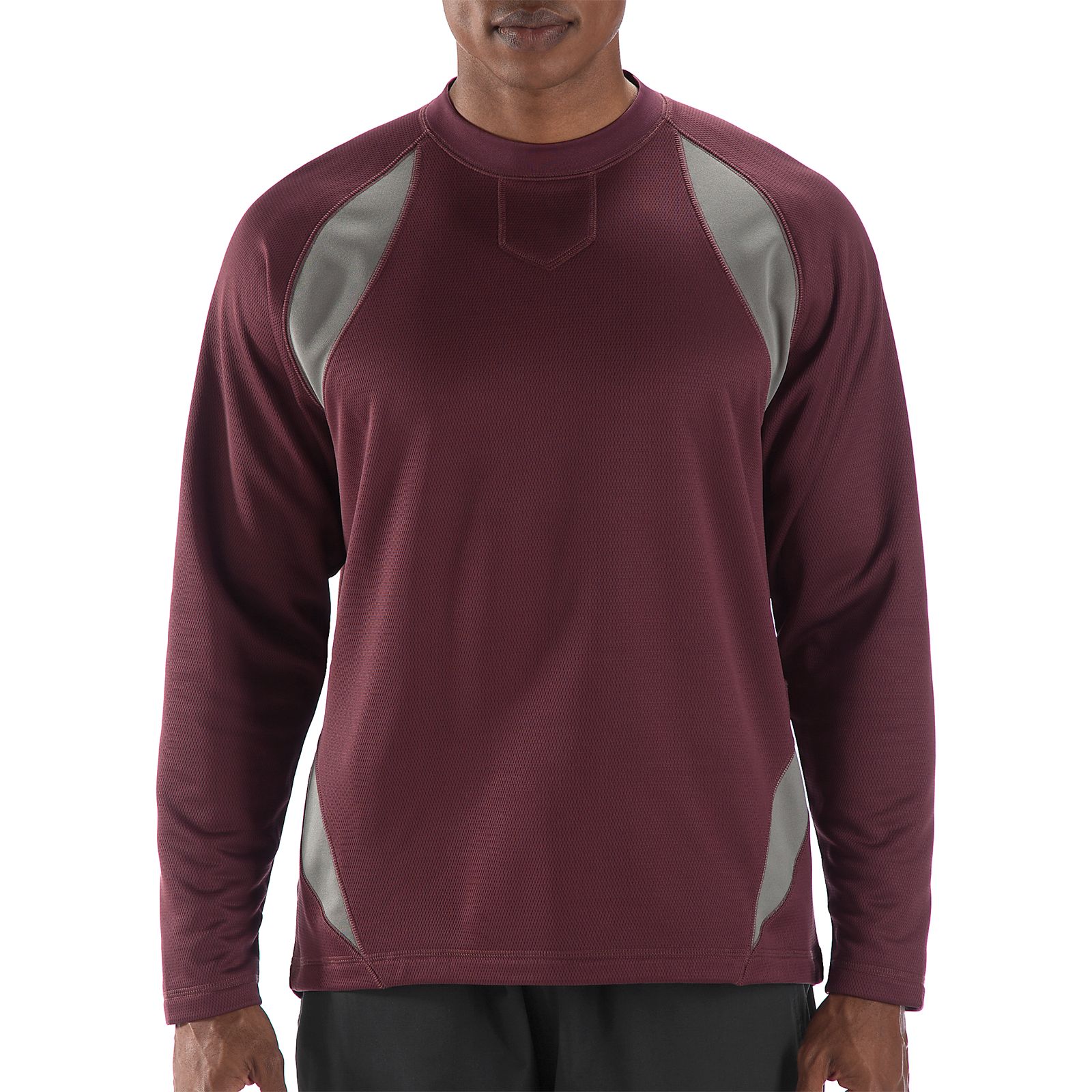 Performance Fleece Pullover, Team Maroon with Athletic Grey