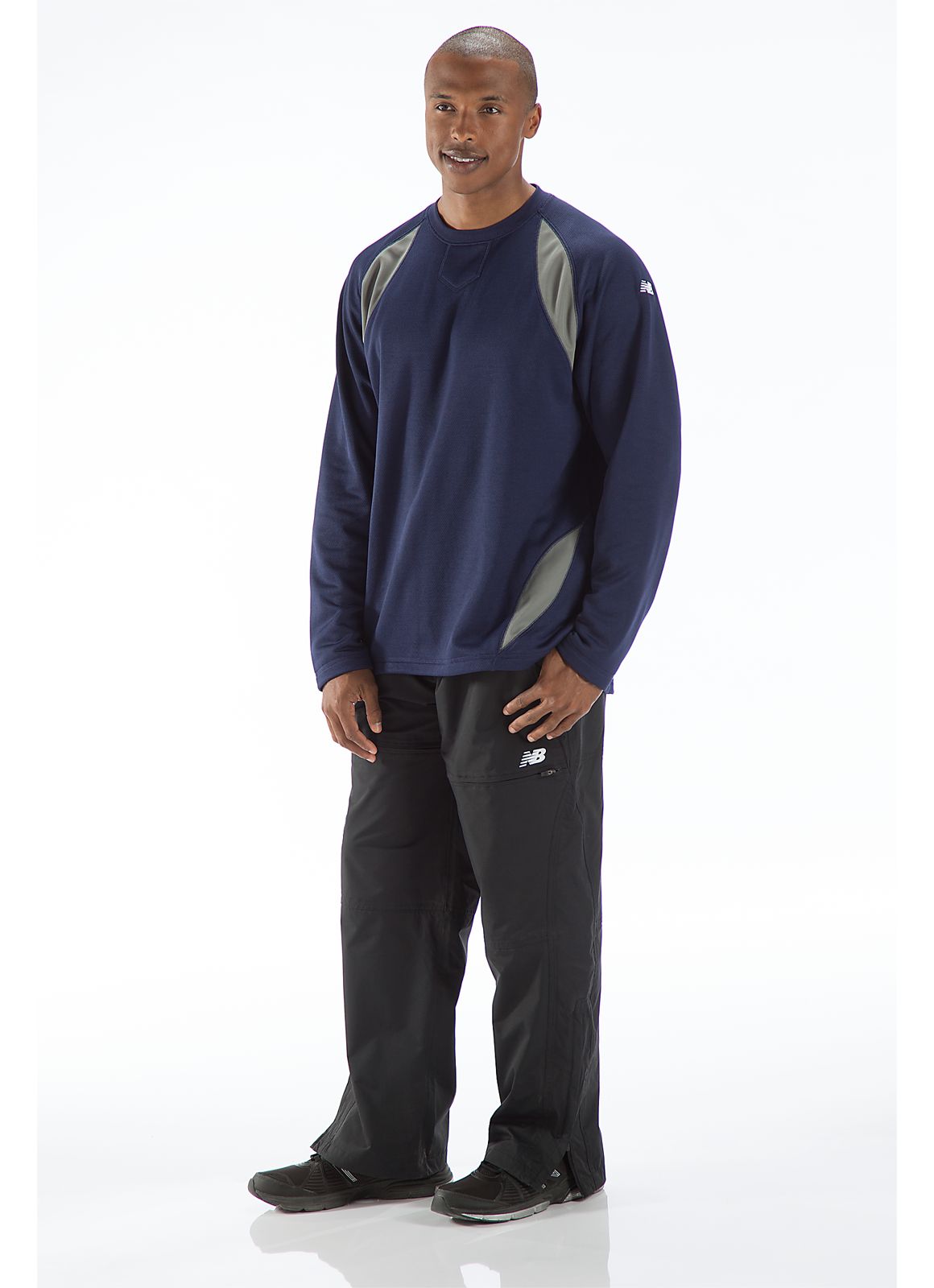 Performance Fleece Pullover, Team Navy with Athletic Grey