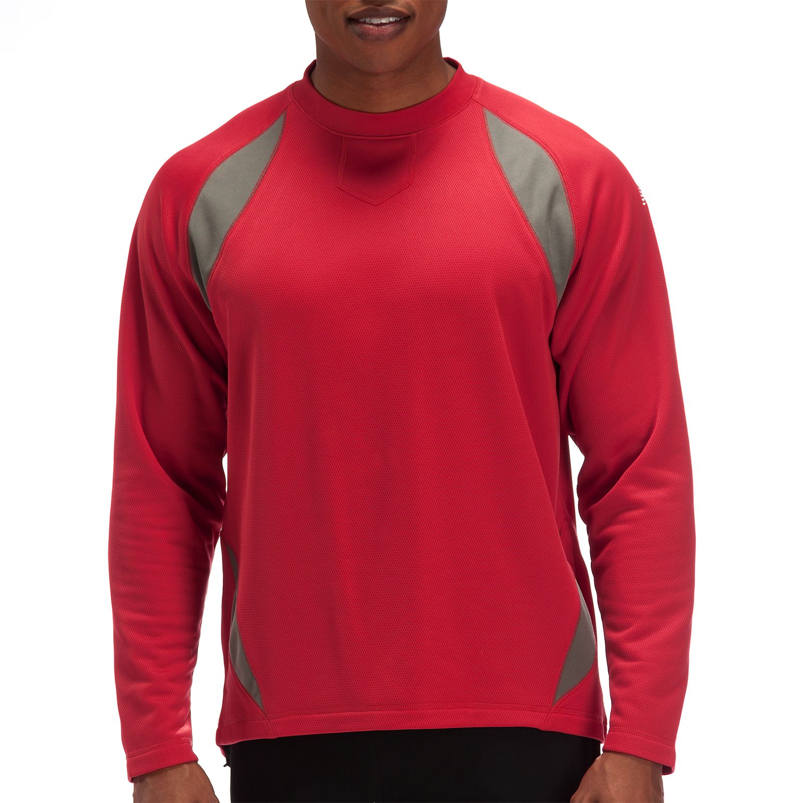Performance Fleece Pullover, Team Red with Athletic Grey