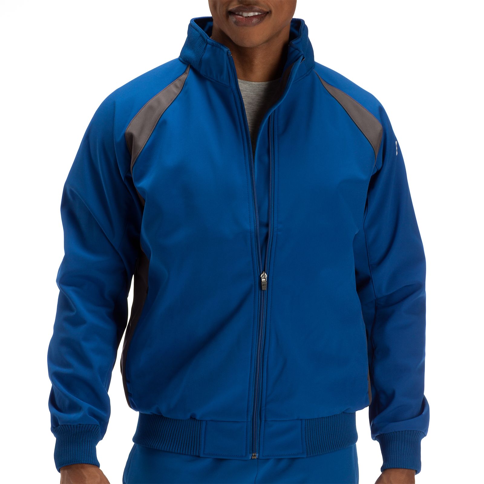 Pro Elite Dugout Jacket, Royal Blue with Grey