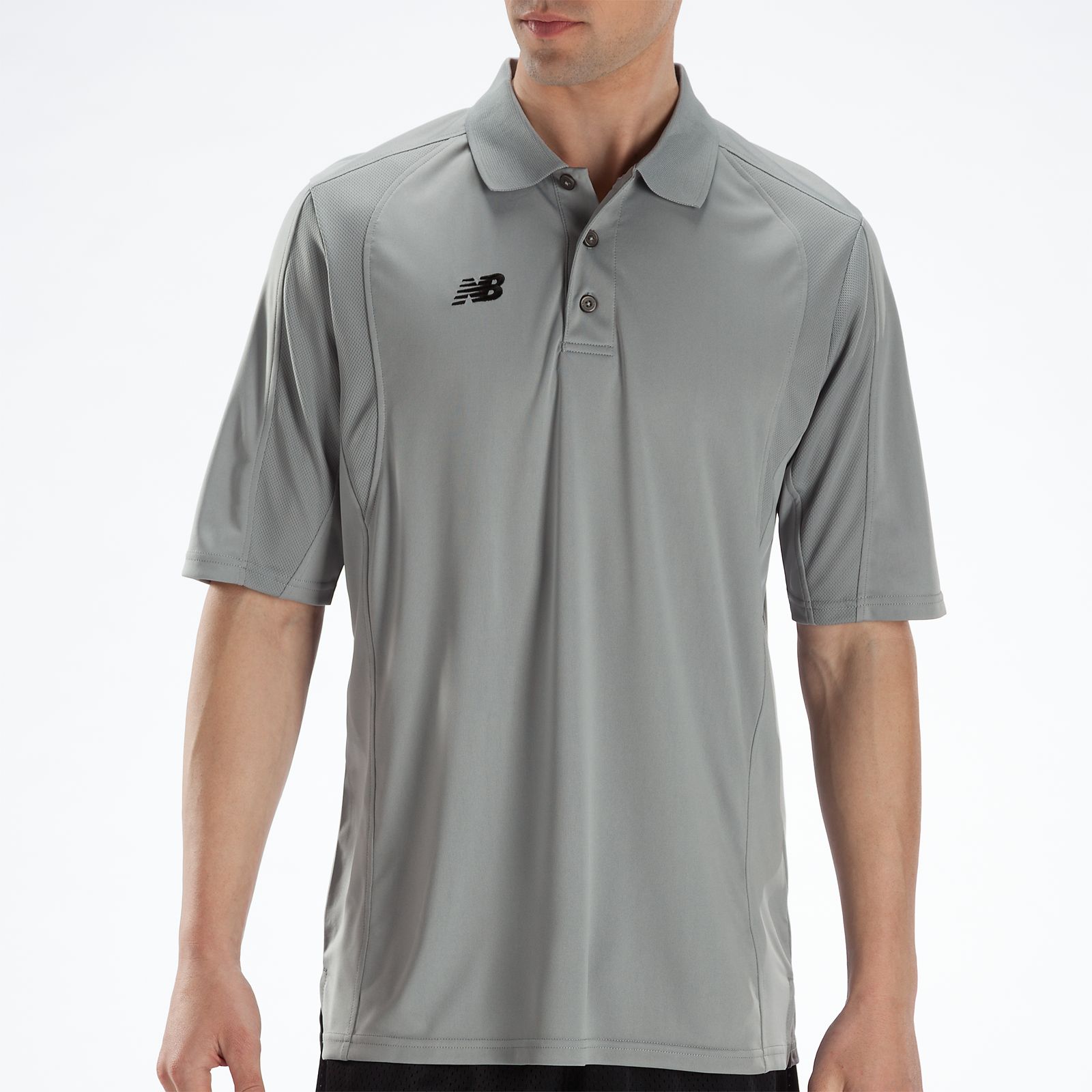 Solid Short Sleeve Polo, Grey with Black