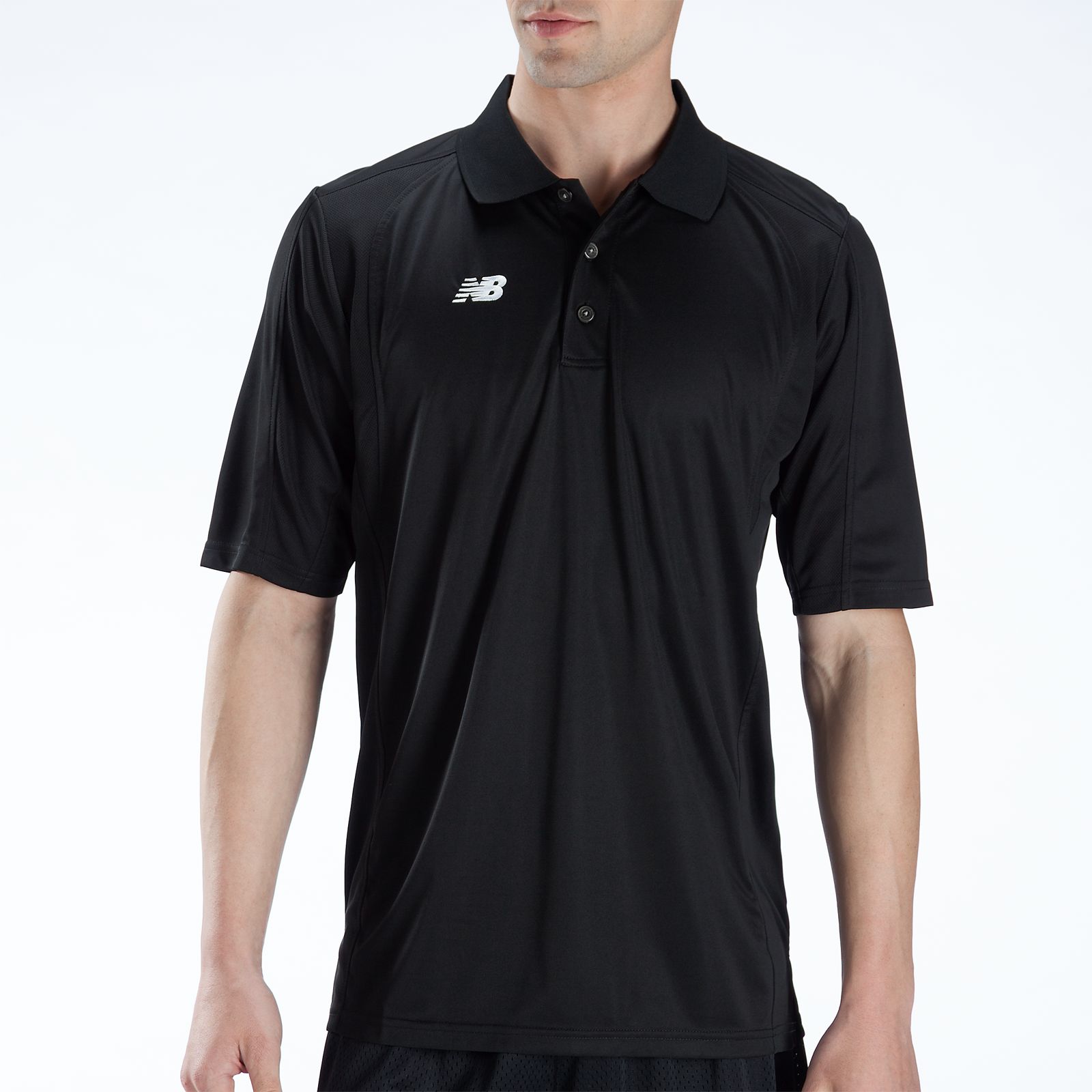 Solid Short Sleeve Polo, Black with White