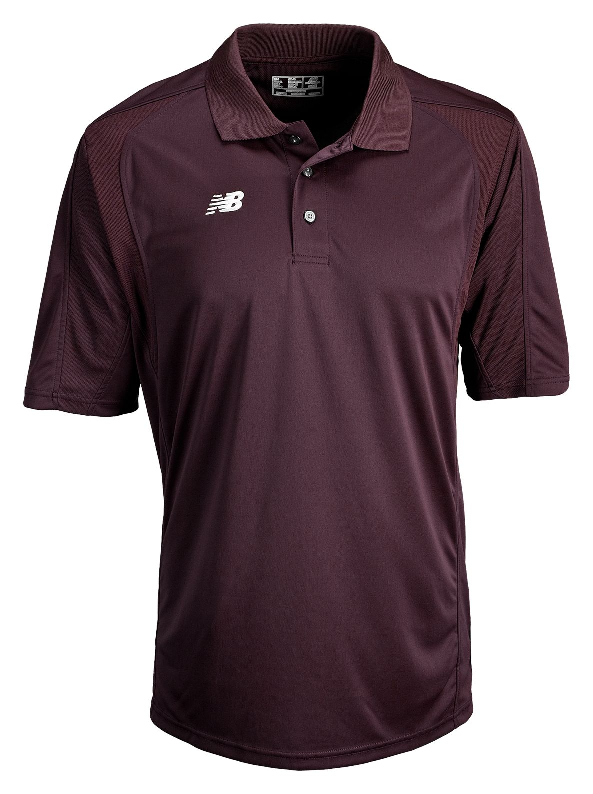 Solid Short Sleeve Polo, Burgundy with White