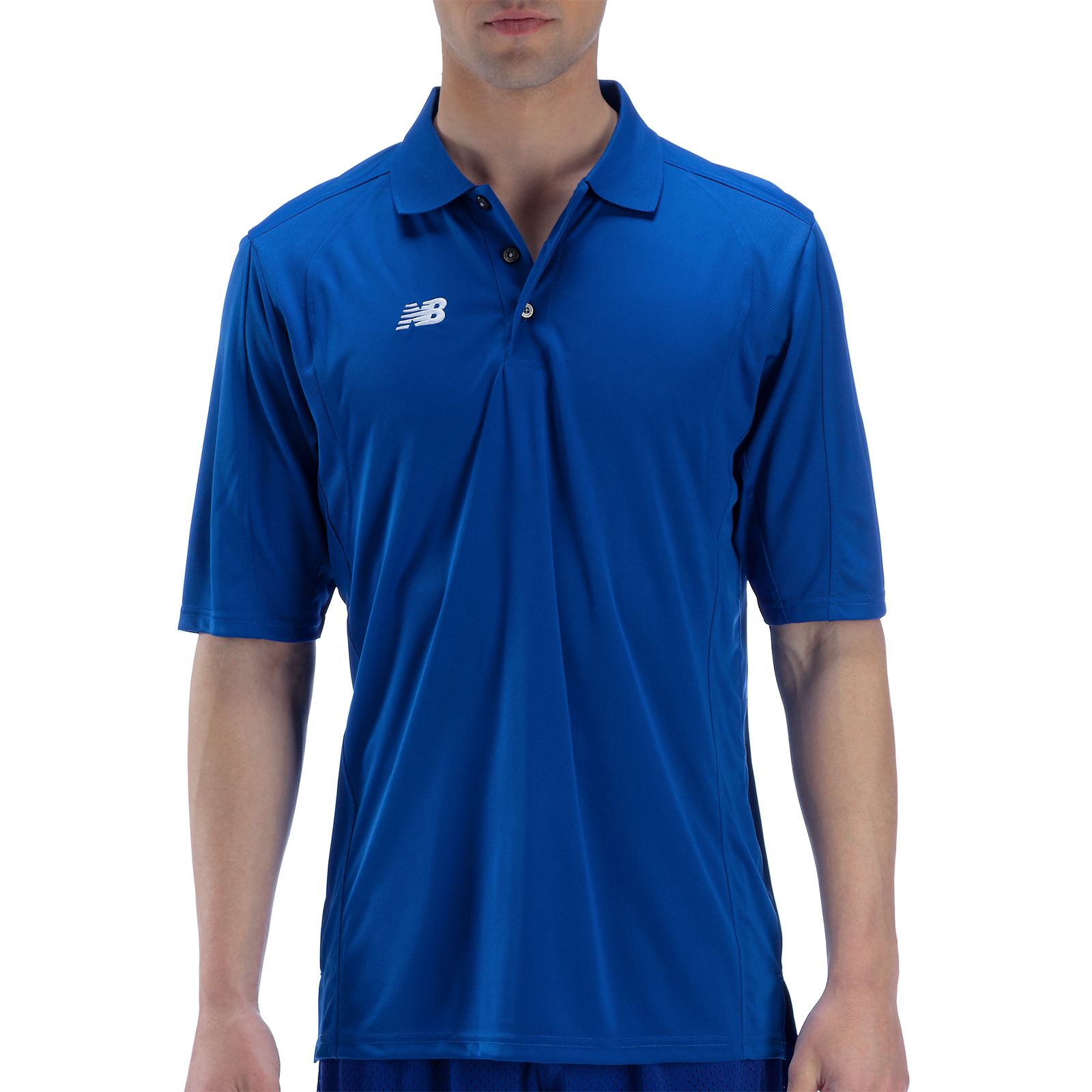 Solid Short Sleeve Polo, Royal Blue with White