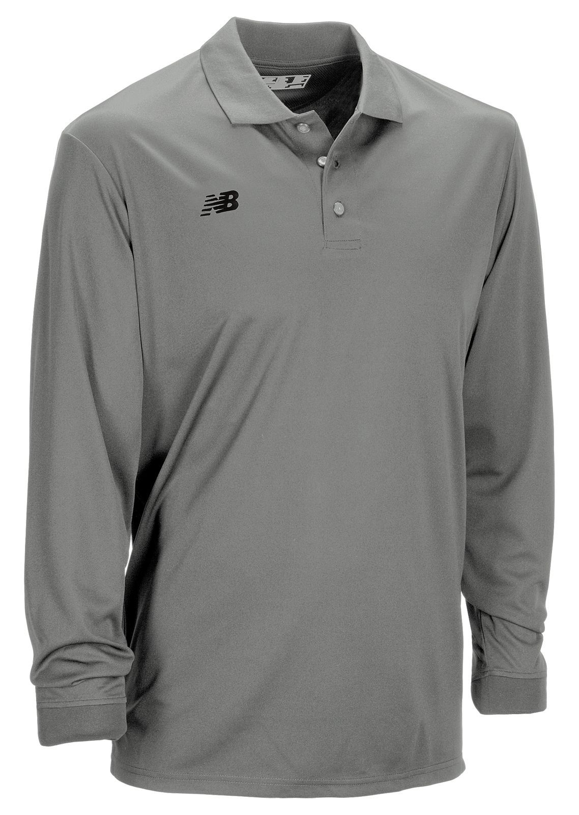 Solid Long Sleeve Polo, Light Grey