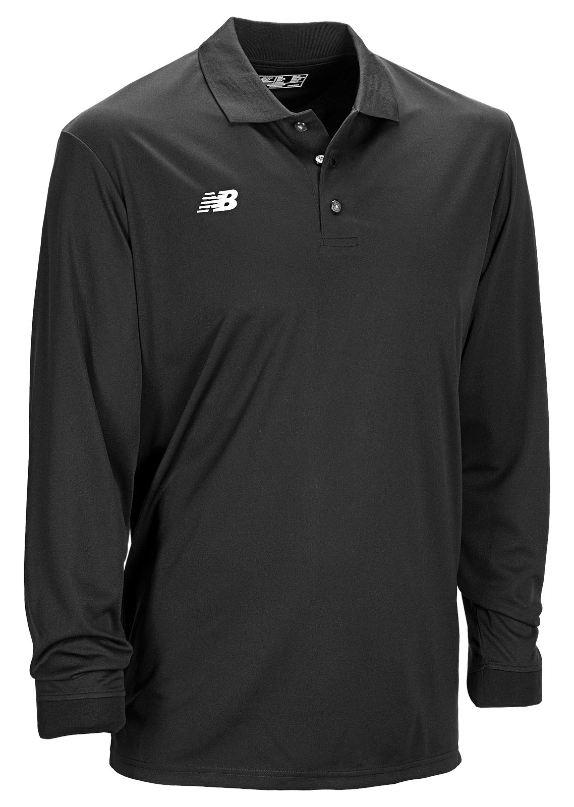 Solid Long Sleeve Polo, Team Black