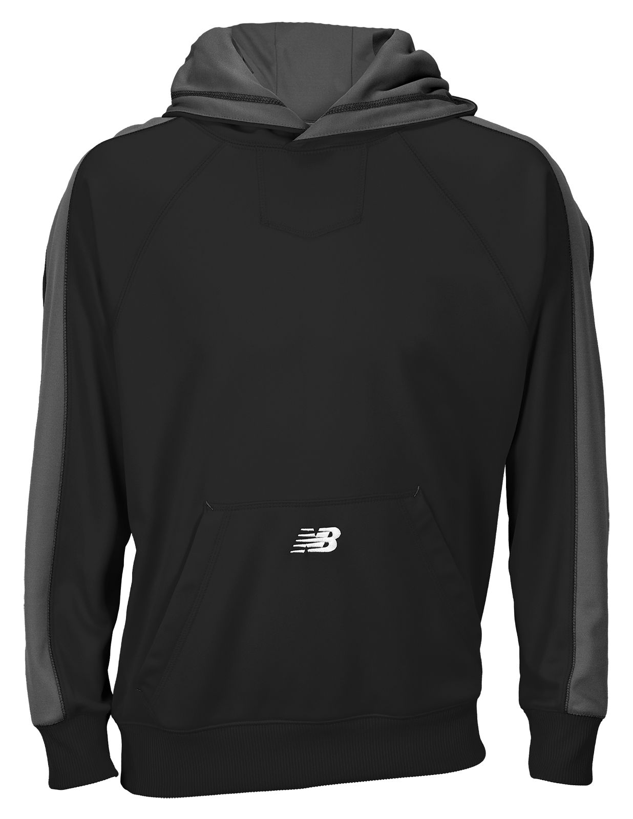 Performance Fleece Hoodie, Team Black with Grey